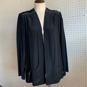 Vintage Black 100% silk Blouse/Jacket, Argenti brand size 12